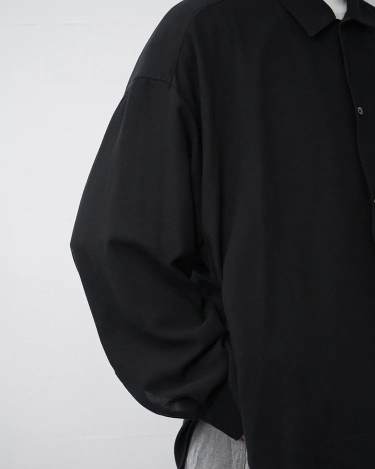 Viscose Viyella L/S Sleeping Shirt / CHARCOAL | Graphpaper (MEN