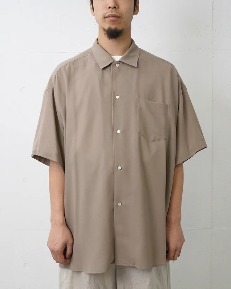 Graphpaper (MEN) / Viscose Viyella S/S Sleeping Shirt / TAUPE