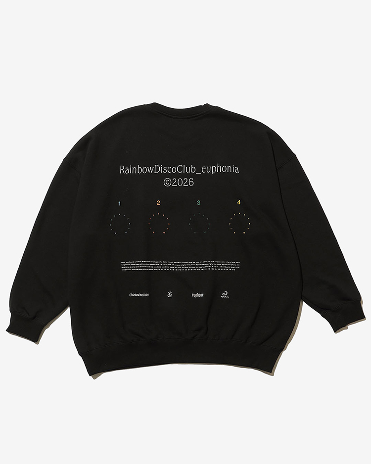 RAINBOW DISCO CLUB / RDC×Alpha Theta euphonia Sweat / BLACK