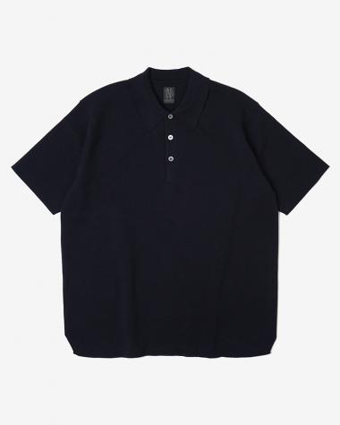  / 32G SMOOTH KNIT POLO SHORT SLEEVE / NAVY