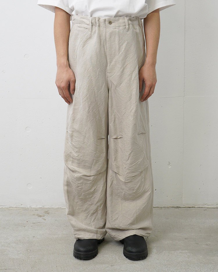 Graphpaper (MEN) / Linen Cupro Hopsack Military Pants / IVORY