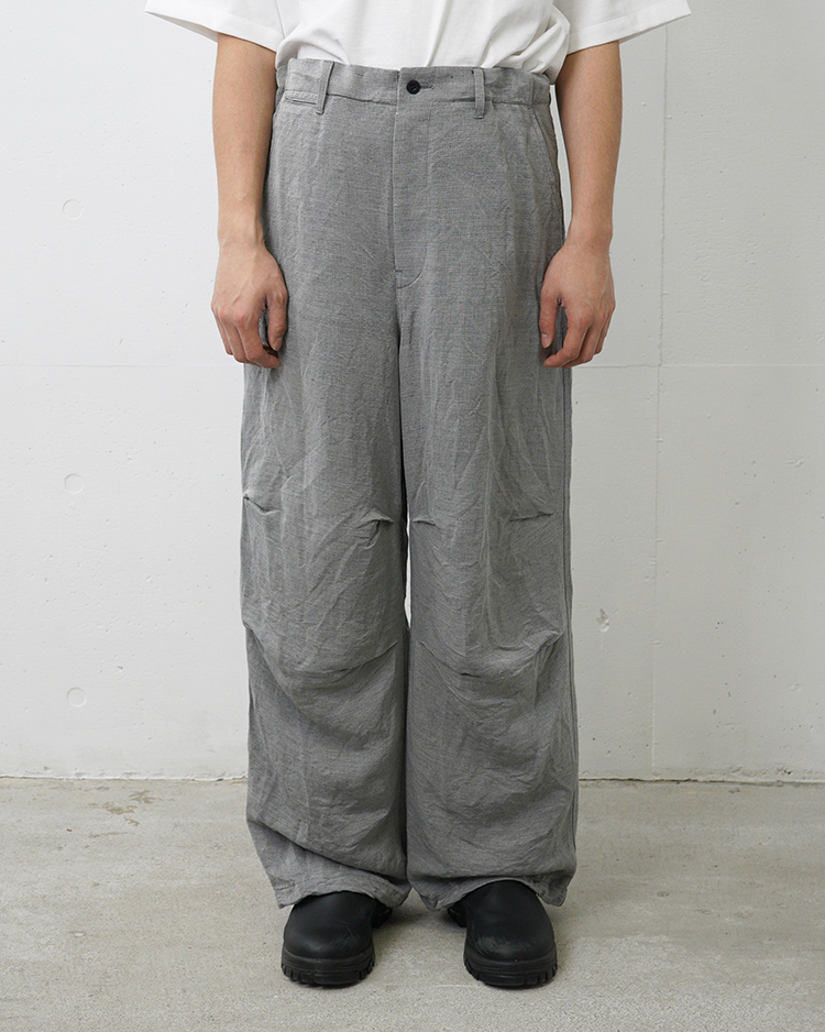 Graphpaper (MEN) / Linen Cupro Hopsack Military Pants / GREY