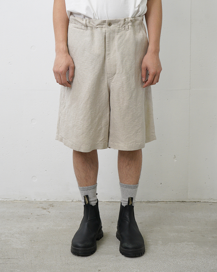 Graphpaper (MEN) / Linen Cupro Hopsack Military Shorts / IVORY