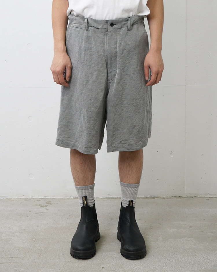 Graphpaper (MEN) / Linen Cupro Hopsack Military Shorts / GREY