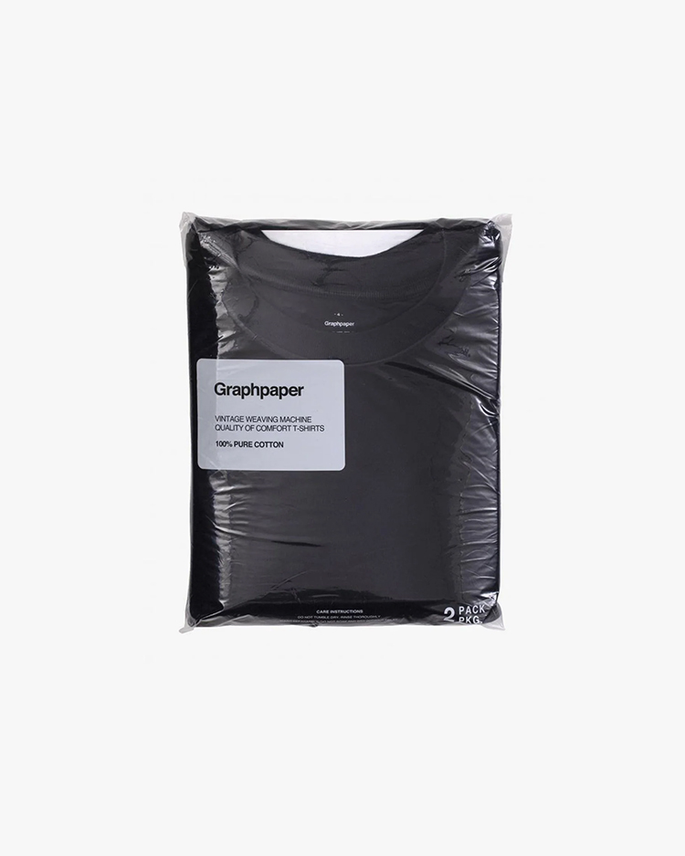 Graphpaper (MEN) / 2-Pack Crew Neck Tee / BLACK