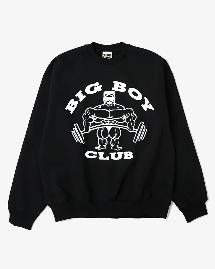 Y,IWO / Big Boy Club Raglan CREWNECK / BLACK × WHITE