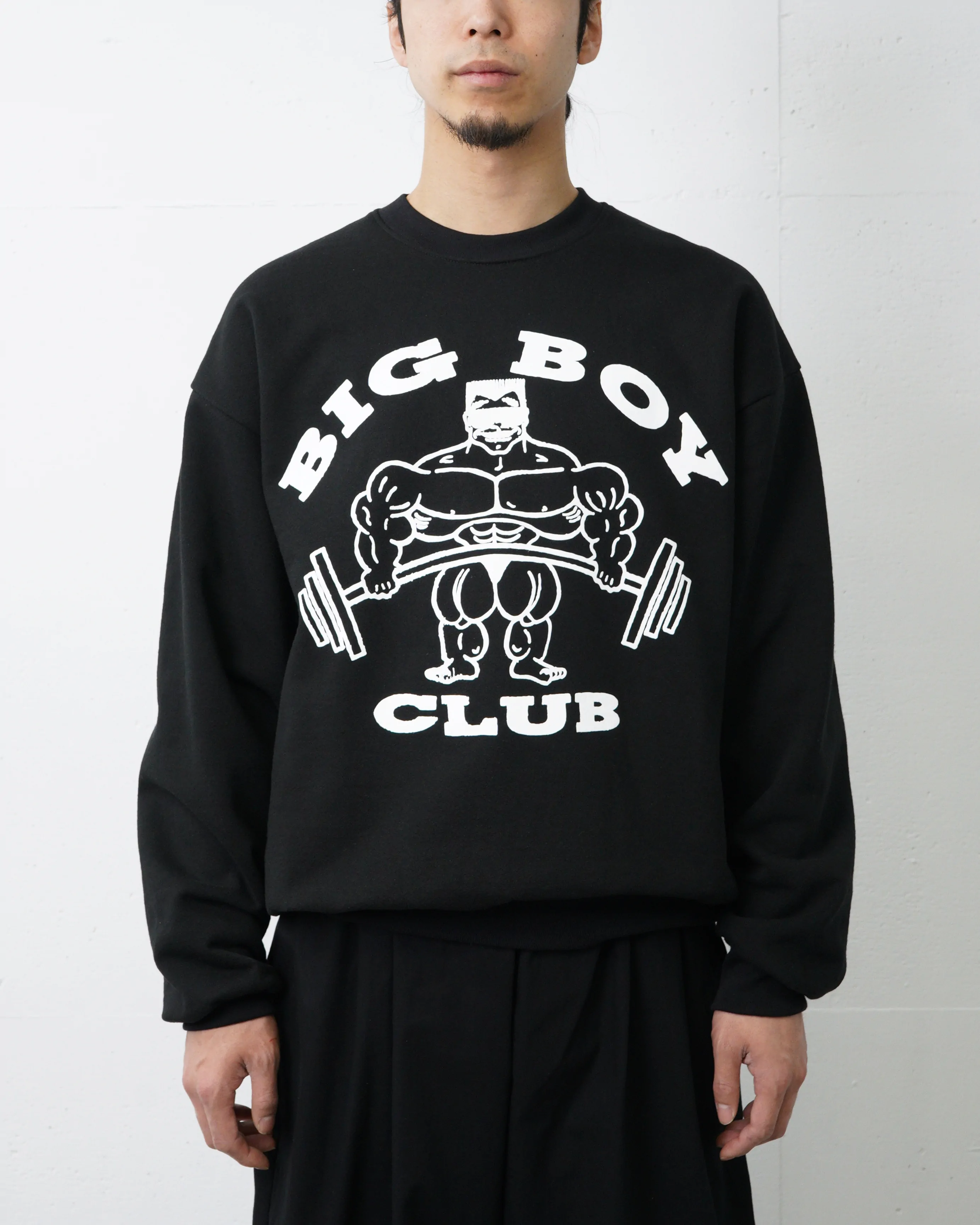 Y,IWO / Big Boy Club Raglan CREWNECK / BLACK × WHITE