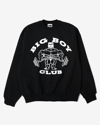 Y,IWO / Big Boy Club Raglan CREWNECK / BLACK × WHITE