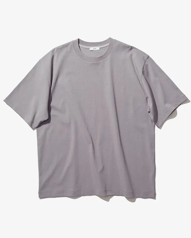 ATON (MEN) / FRESCA PLATE LOOSE T-SHIRT / GRAY