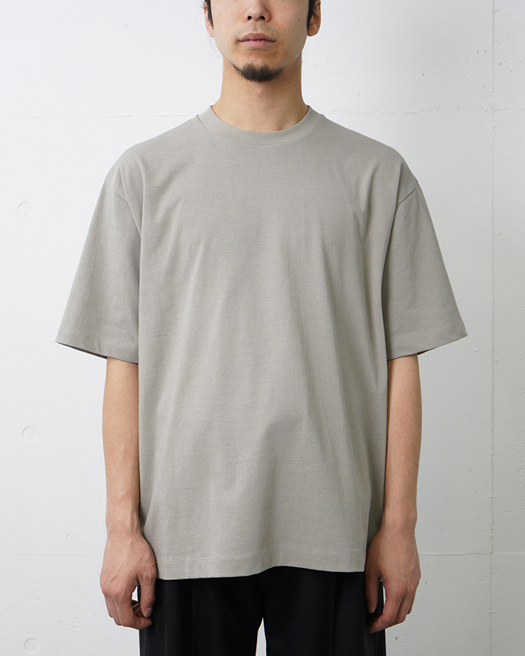 ATON (MEN) / FRESCA PLATE LOOSE T-SHIRT / GRAY