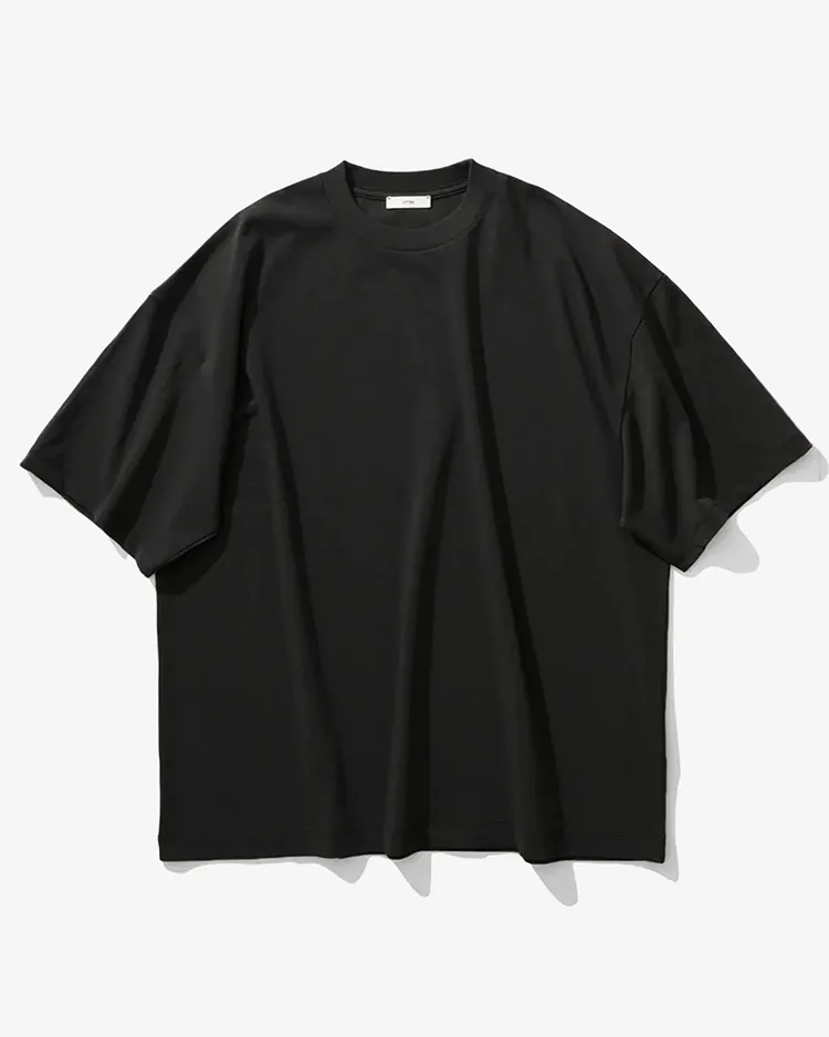 ATON (MEN) / FRESCA PLATE LOOSE T-SHIRT / BLACK