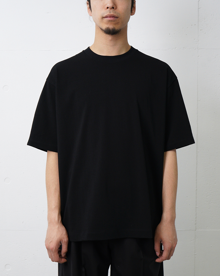 ATON (MEN) / FRESCA PLATE LOOSE T-SHIRT / BLACK