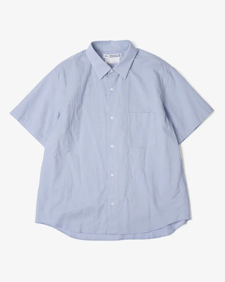 YAECA (MEN) / WIDE - BUTTON SHIRT S/S  / BLUE