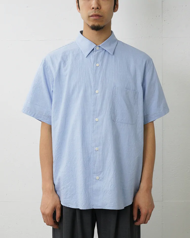 YAECA (MEN) / WIDE - BUTTON SHIRT S/S  / BLUE