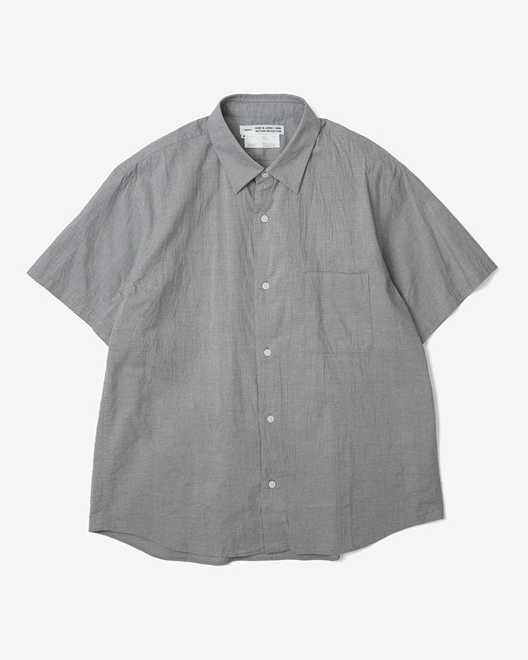 YAECA (MEN) / WIDE - BUTTON SHIRT S/S  / GRAY