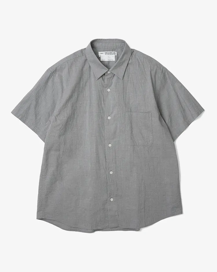 YAECA (MEN) / WIDE - BUTTON SHIRT S/S  / GRAY