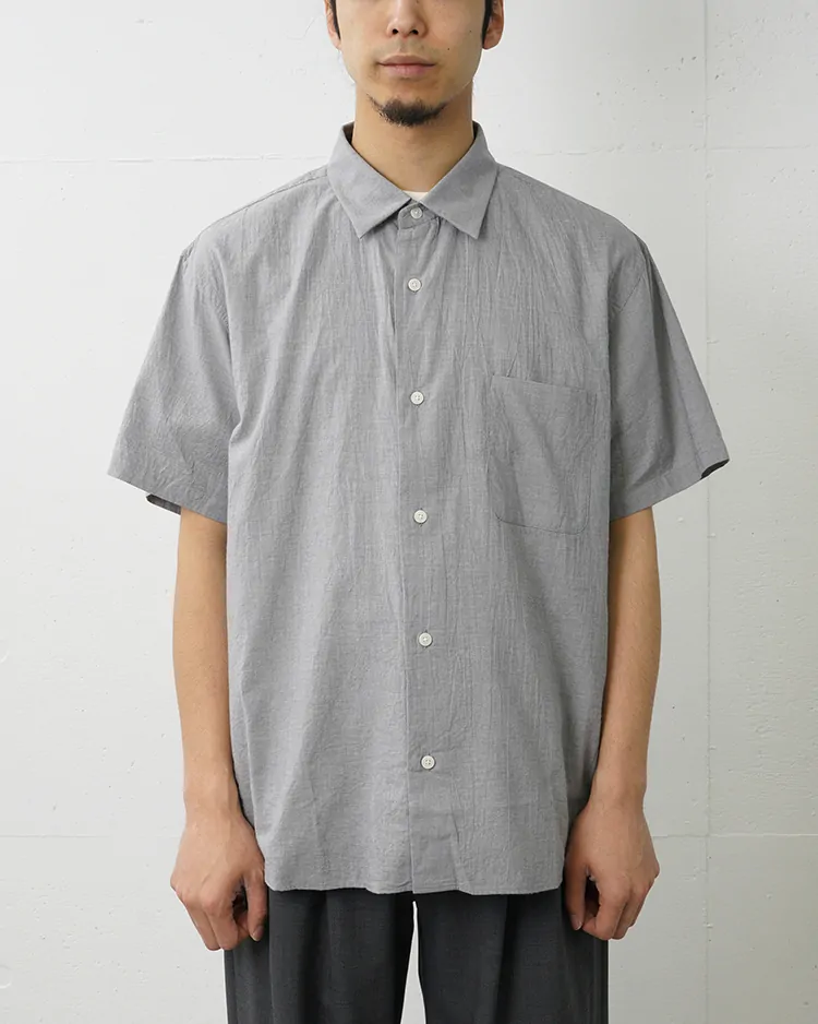 YAECA (MEN) / WIDE - BUTTON SHIRT S/S  / GRAY