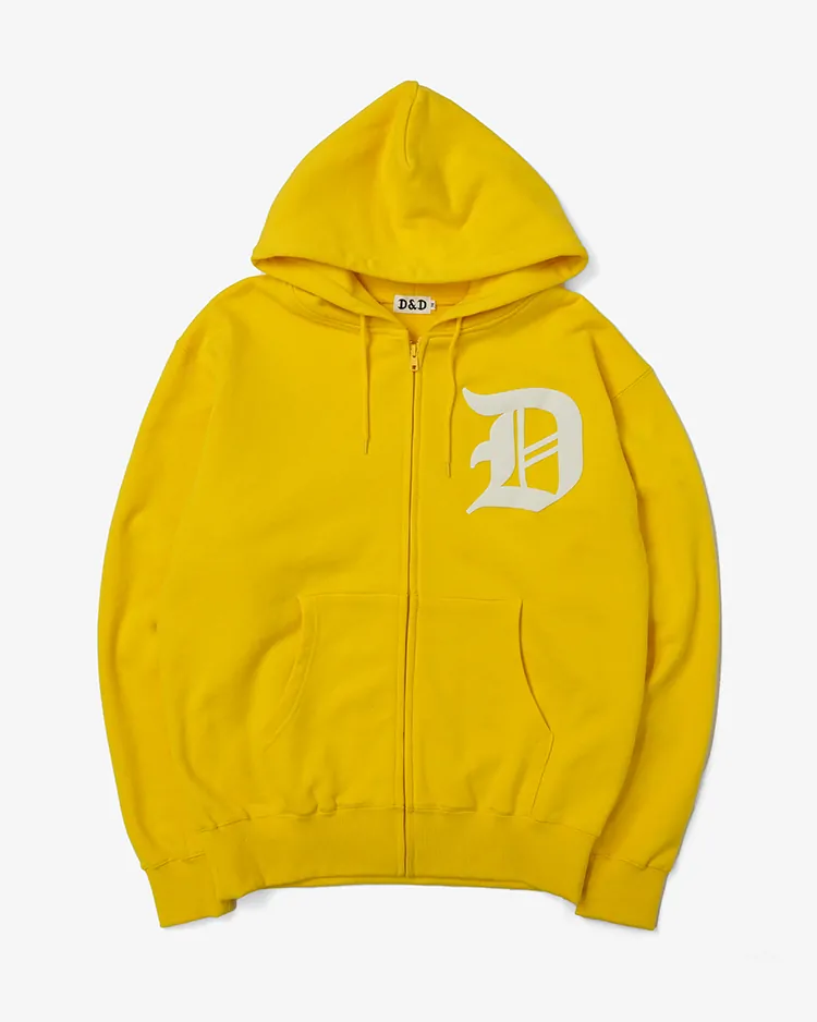 D&D (Souvenir items) / D&D ”D”LOGO ZIP HOODIE / YELLOW