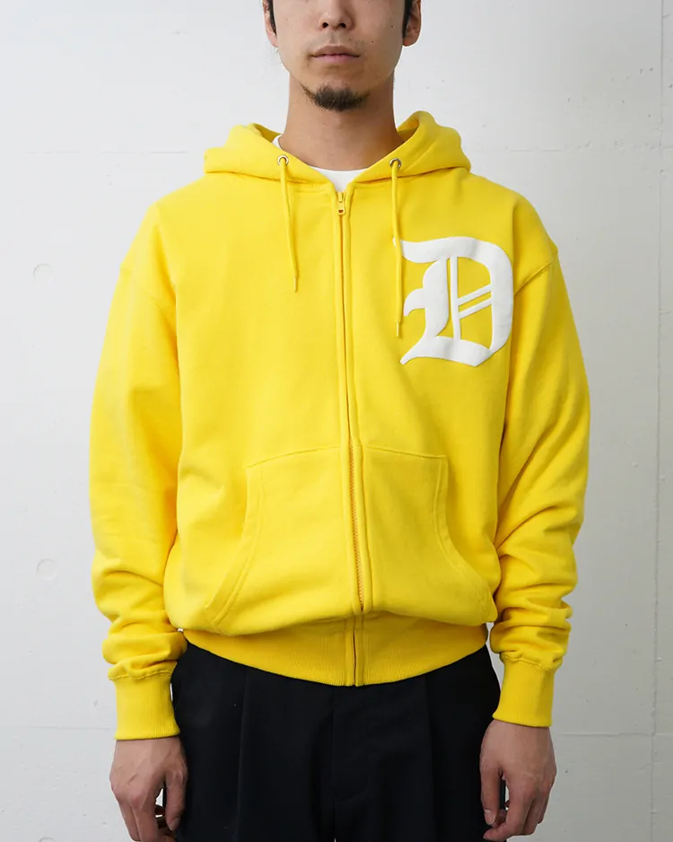 D&D (Souvenir items) / D&D ”D”LOGO ZIP HOODIE / YELLOW