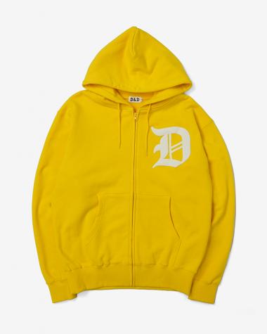  / D&D ”D”LOGO ZIP HOODIE / YELLOW