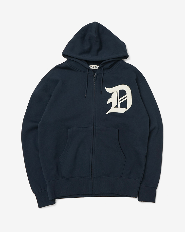 D&D (Souvenir items) / D&D ”D”LOGO ZIP HOODIE / NAVY