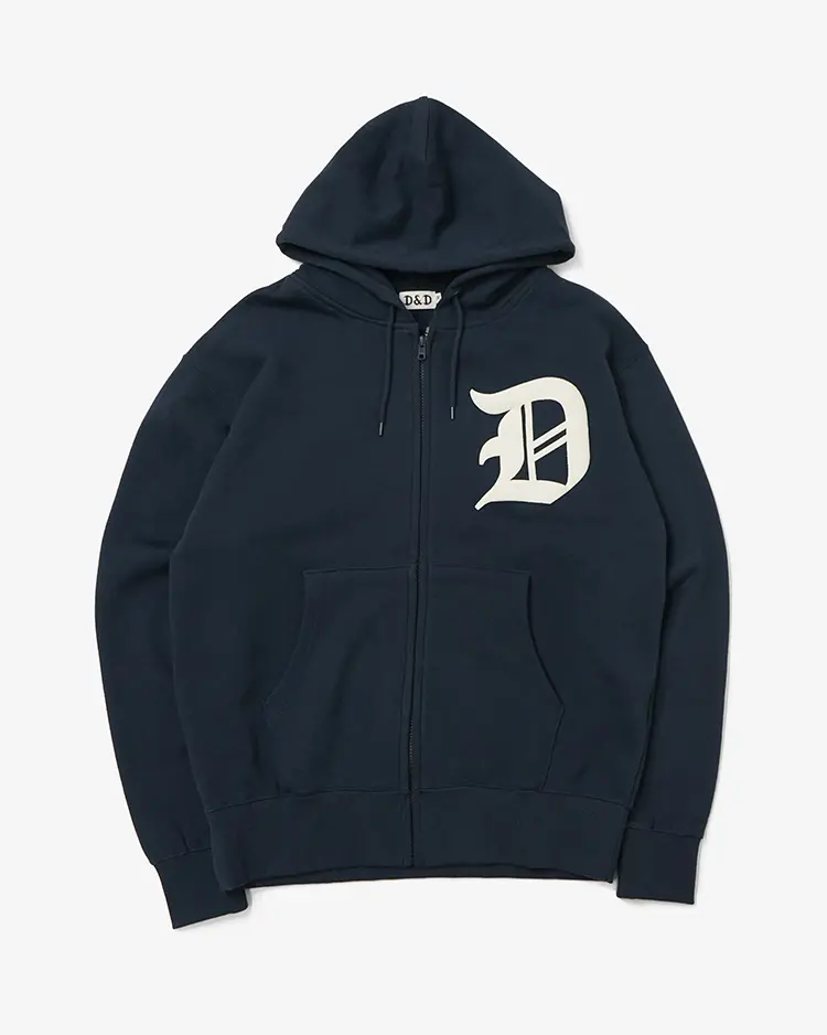 D&D (Souvenir items) / D&D ”D”LOGO ZIP HOODIE / NAVY
