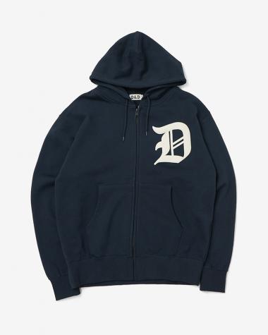  / D&D ”D”LOGO ZIP HOODIE / NAVY