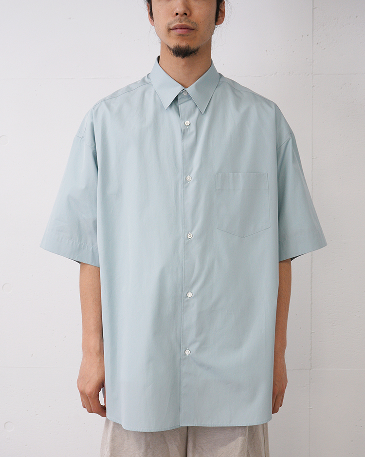 Graphpaper (MEN) / ALUMO for GP S/S Oversized Regular Collar Shirt / SMOKE BLUE