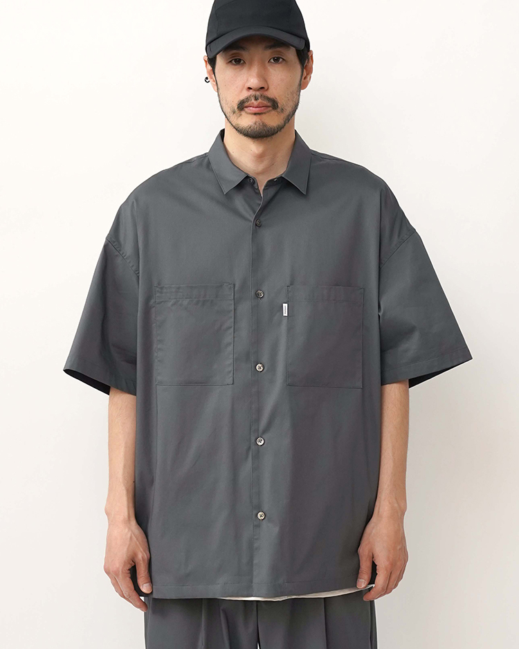 Graphpaper (MEN) / Solotex Twill S/S Oversized Box Shirt / GRAY