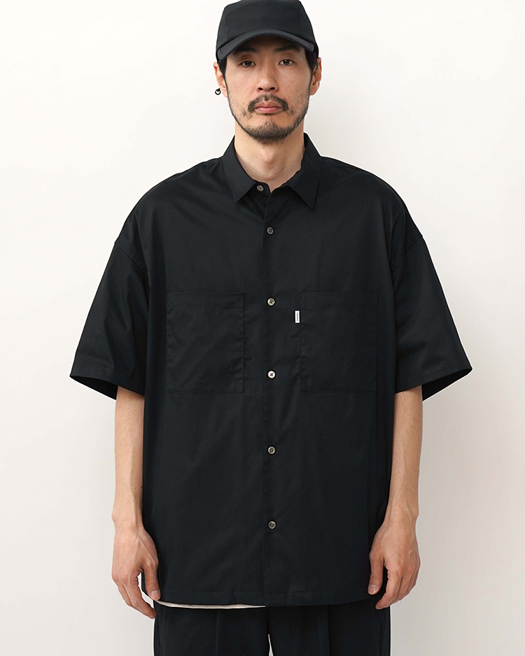 Graphpaper (MEN) / Solotex Twill S/S Oversized Box Shirt / NAVY