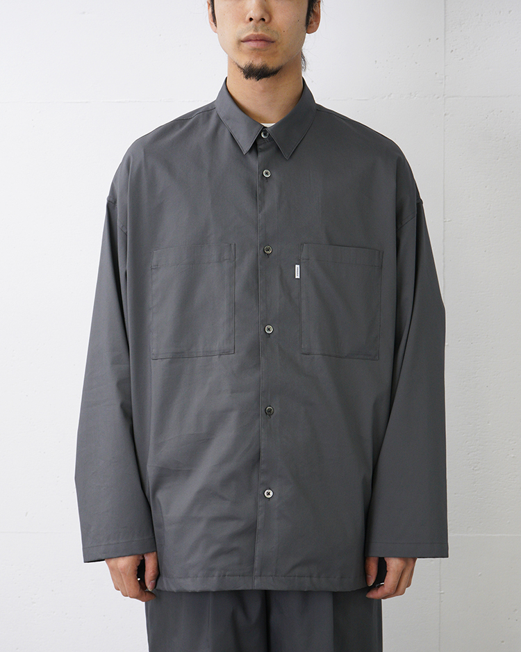 Graphpaper (MEN) / Solotex Twill L/S Oversized Box Shirt / GRAY