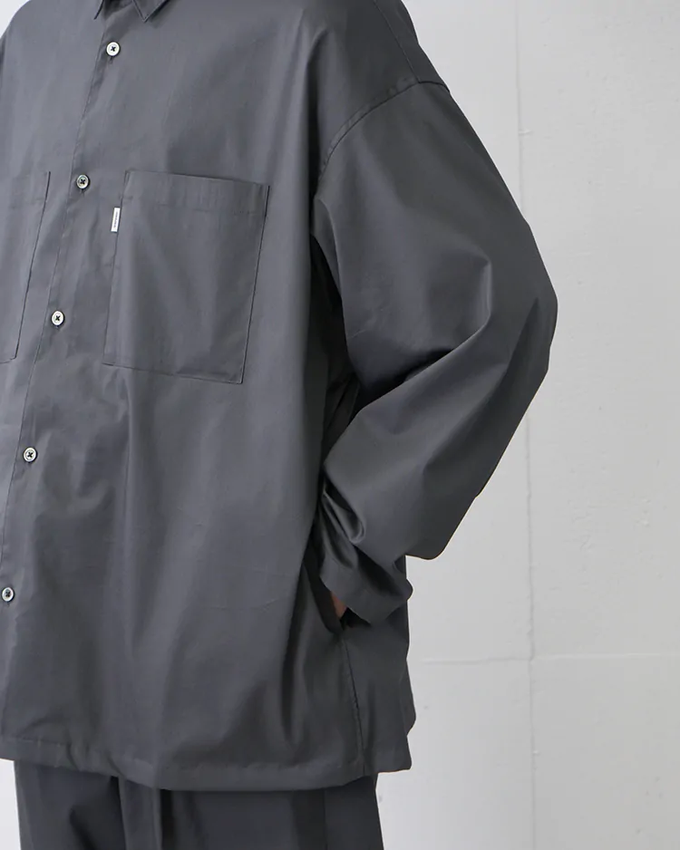 Solotex Twill L/S Oversized Box Shirt / GRAY | Graphpaper (MEN