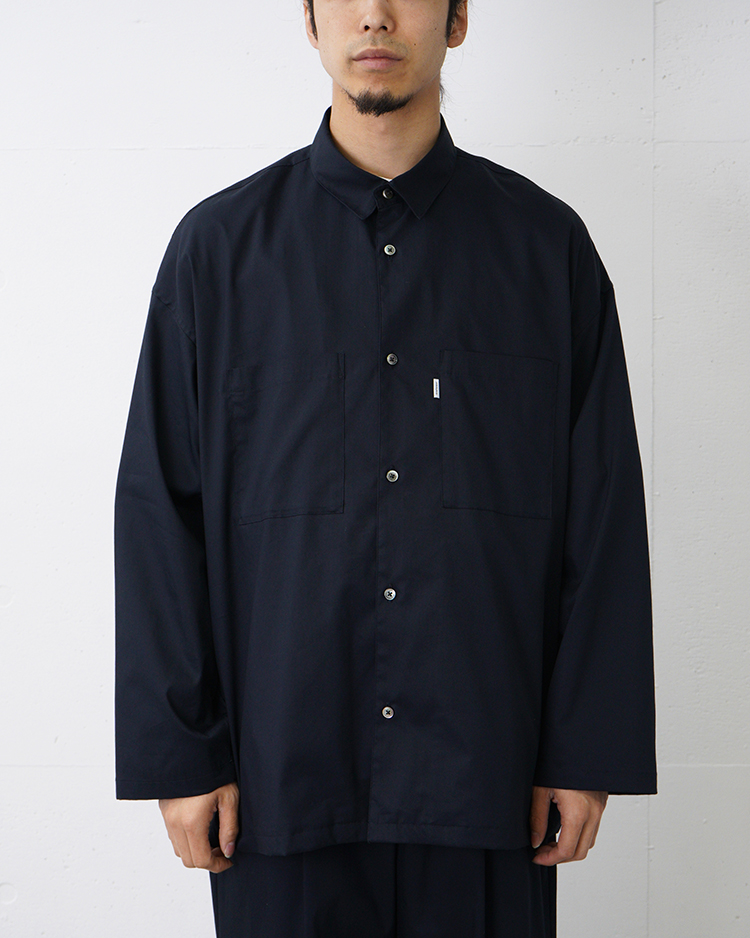 Graphpaper (MEN) / Solotex Twill L/S Oversized Box Shirt / NAVY