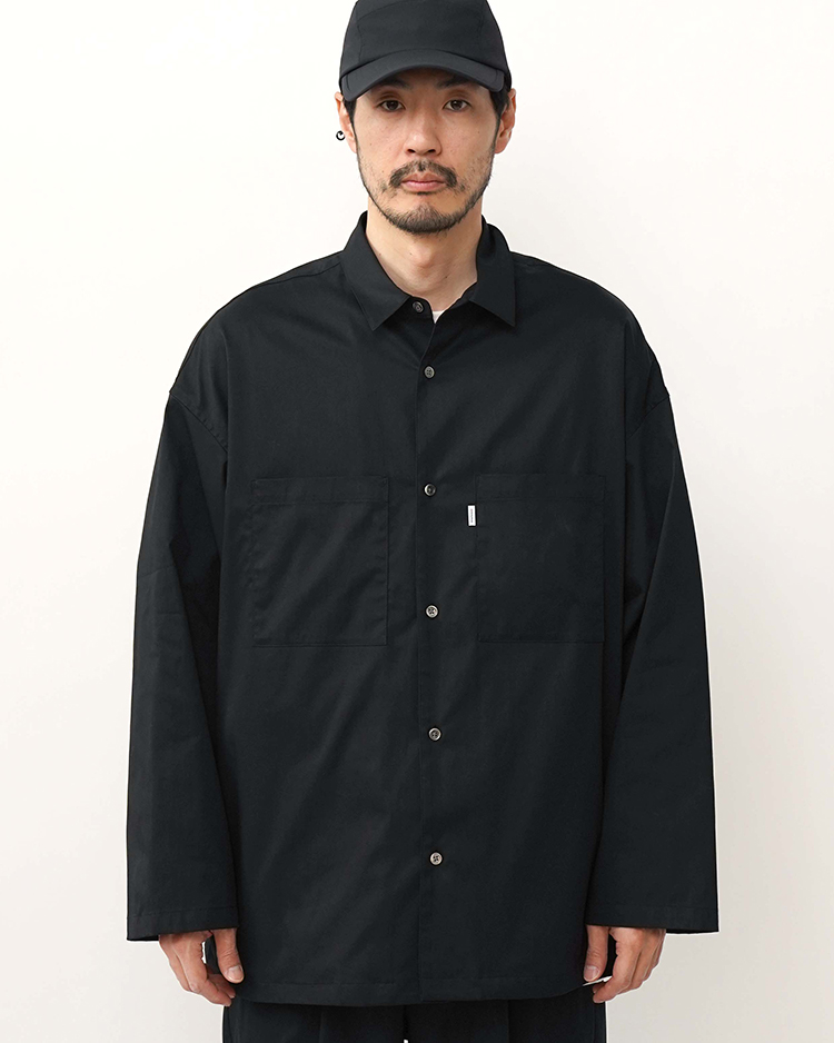 Graphpaper (MEN) / Solotex Twill L/S Oversized Box Shirt / BLACK