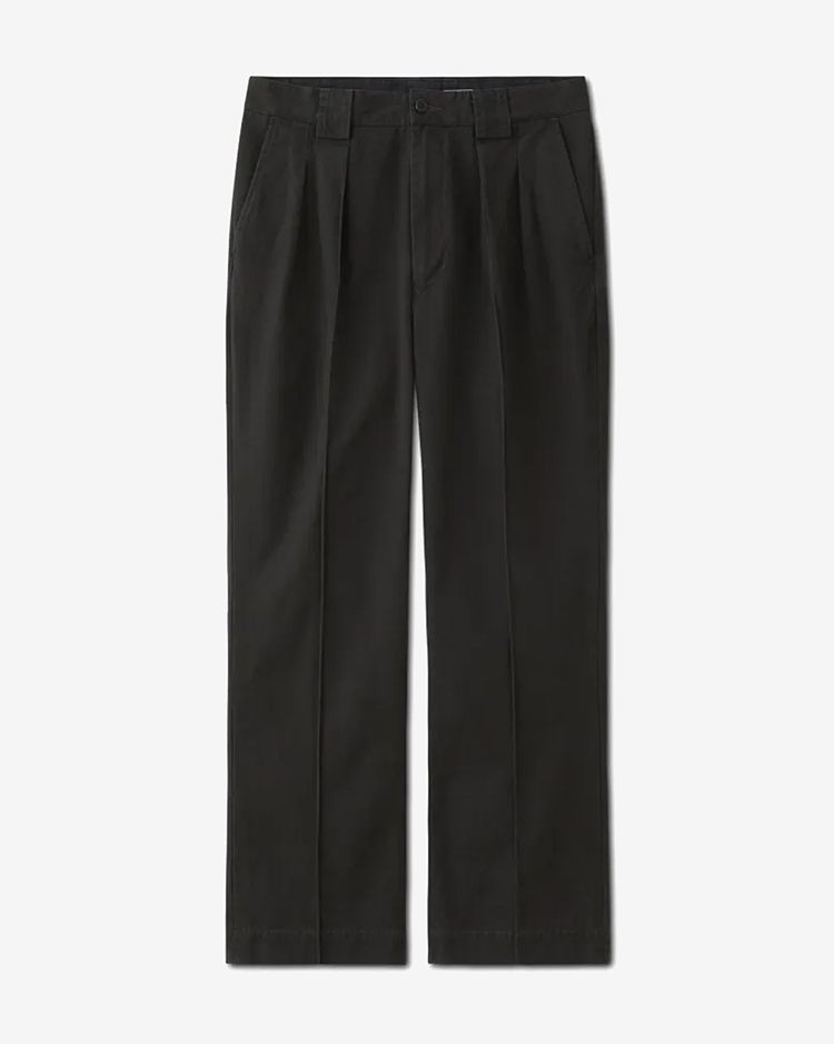 PHIGVEL / POPLIN CLOTH PIN TUCK TROUSERS / FADED CHARCOAL
