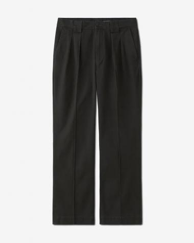 PHIGVEL / POPLIN CLOTH PIN TUCK TROUSERS / FADED CHARCOAL