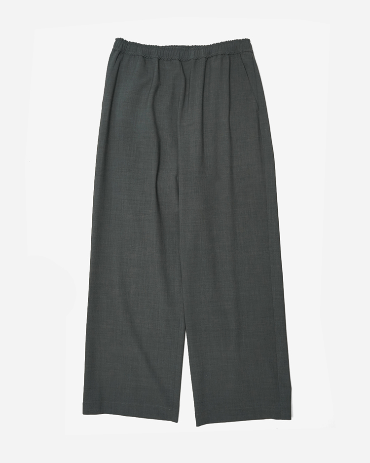 Dice&Dice / WOOL WIDE EASY PANTS  / DARK GRAY		