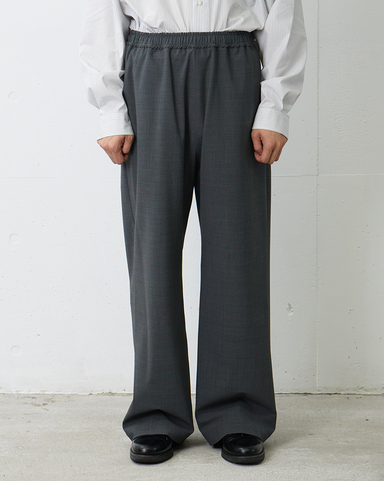 Dice&Dice / WOOL WIDE EASY PANTS  / DARK GRAY		