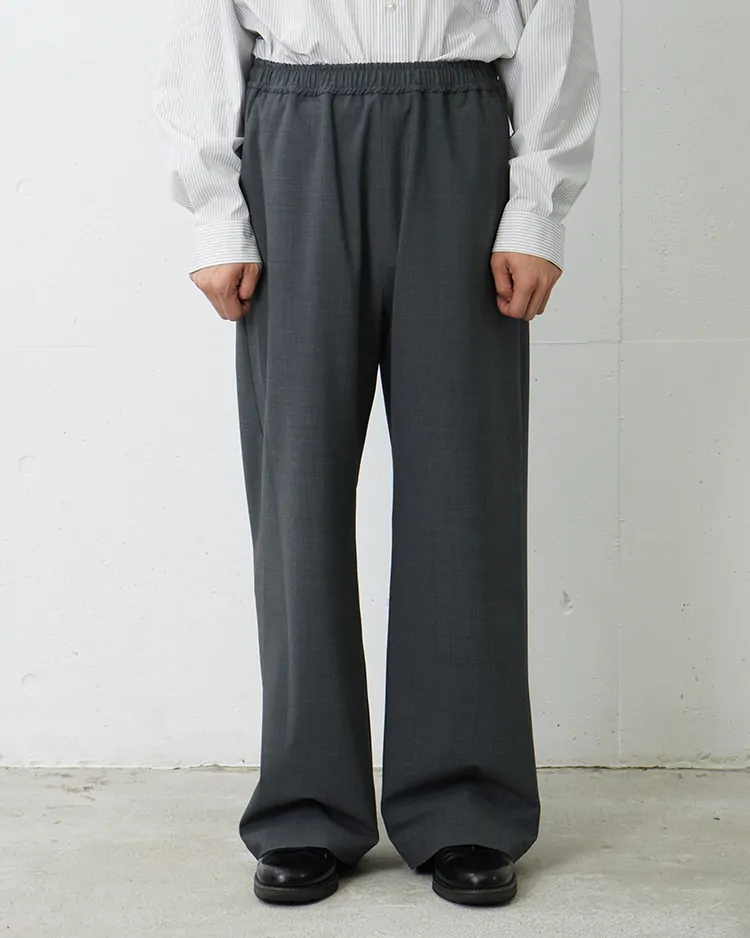Dice&Dice / WOOL WIDE EASY PANTS  / DARK GRAY		