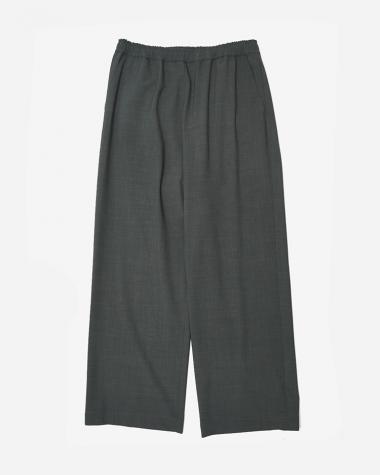  / WOOL WIDE EASY PANTS  / DARK GRAY		