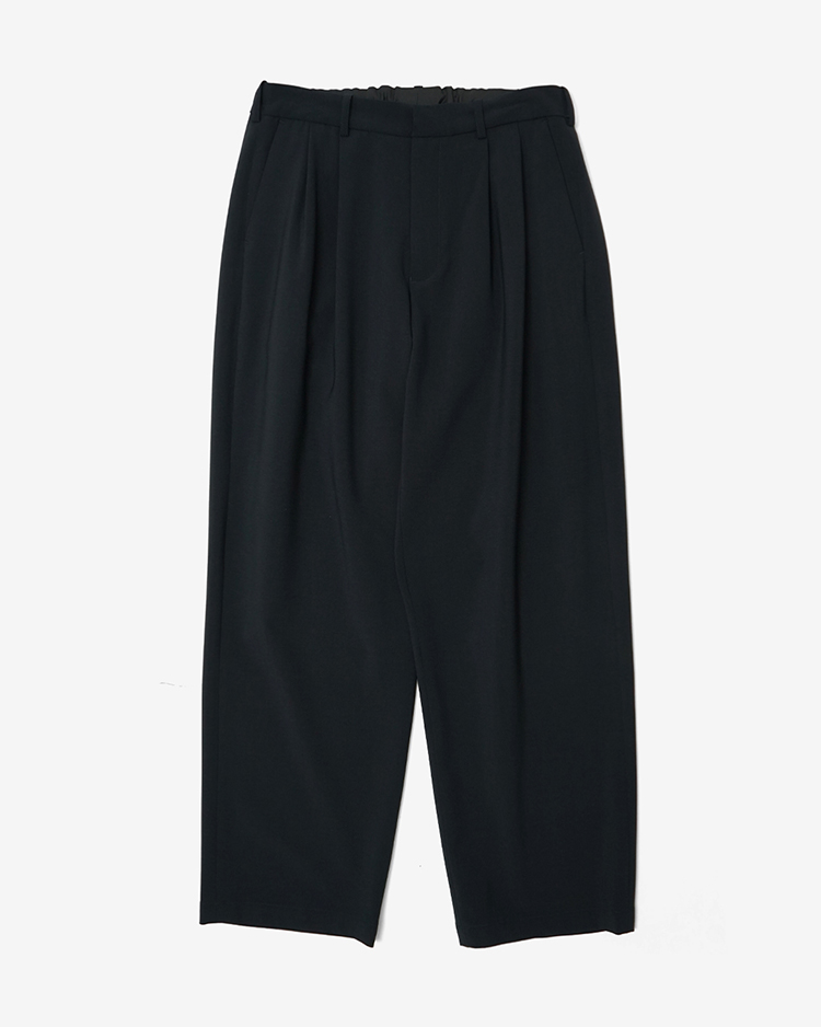 Dice&Dice / WOOL TWO-TUCK WIDE EASY SLACKS  / DARK NAVY