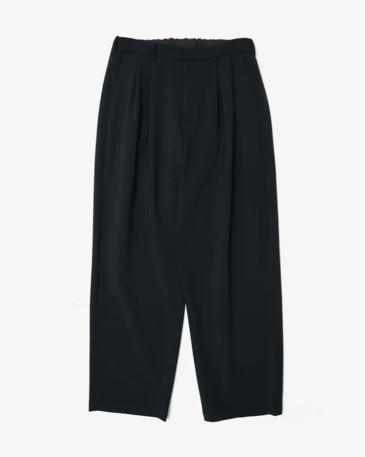 Dice&Dice / WOOL TWO-TUCK WIDE EASY SLACKS  / DARK NAVY