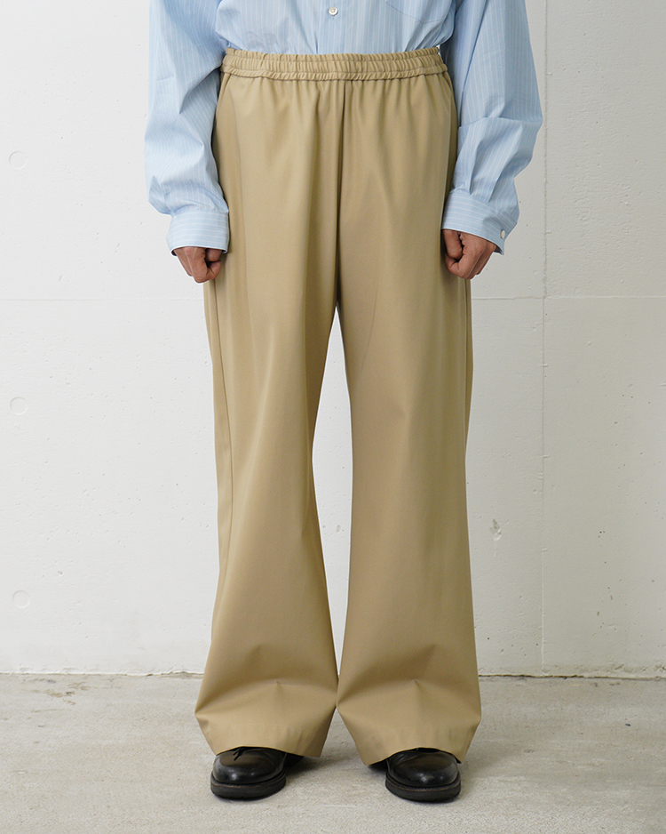 Dice&Dice / HIGH TWIST COTTON TWILL WIDE EASY PANTS / BEIGE		