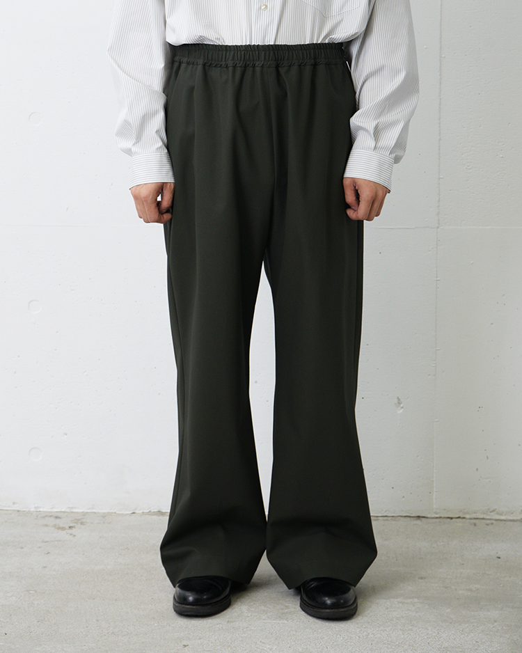 Dice&Dice / HIGH TWIST COTTON TWILL WIDE EASY PANTS / DARK CHARCOAL		