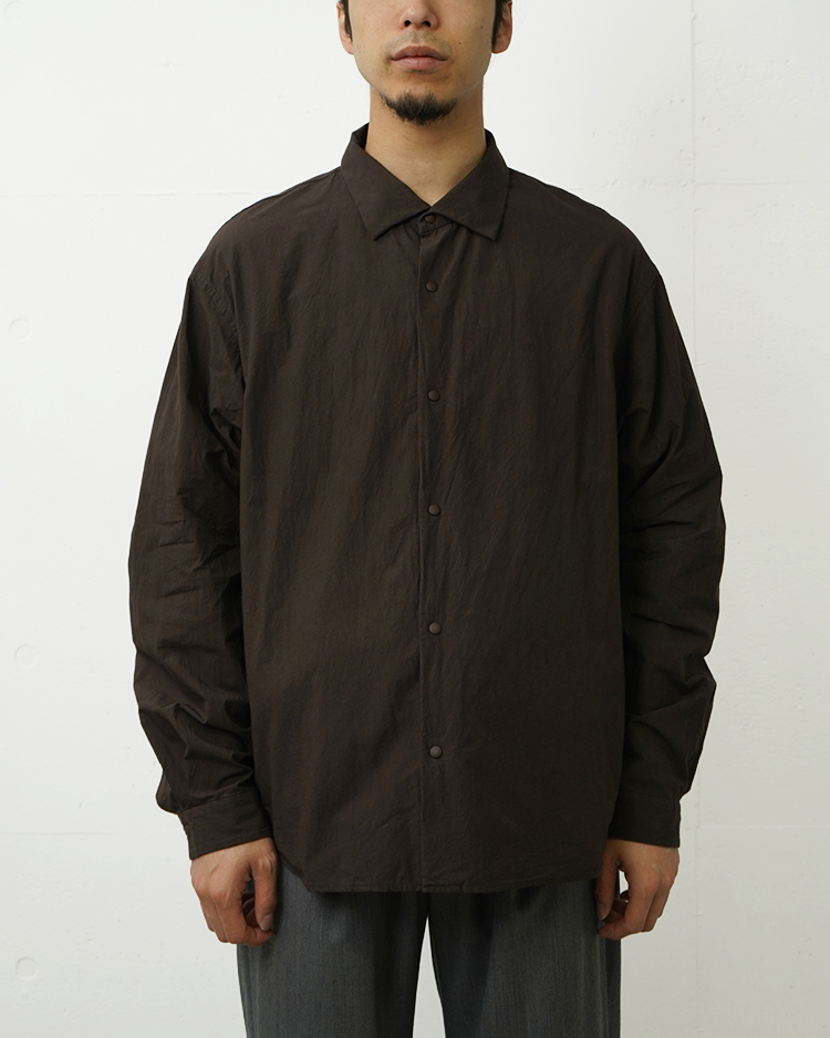 YAECA (MEN) / L/S Comfort Shirt-Extra Wide  / D.BROWN