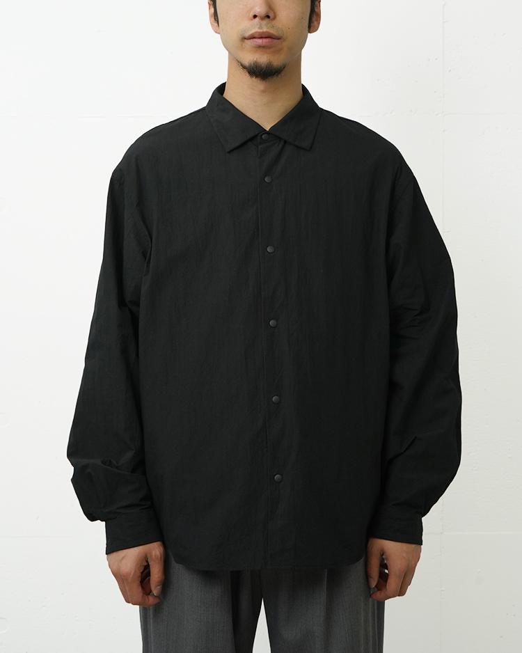 YAECA (MEN) / L/S Comfort Shirt-Extra Wide  / BLACK