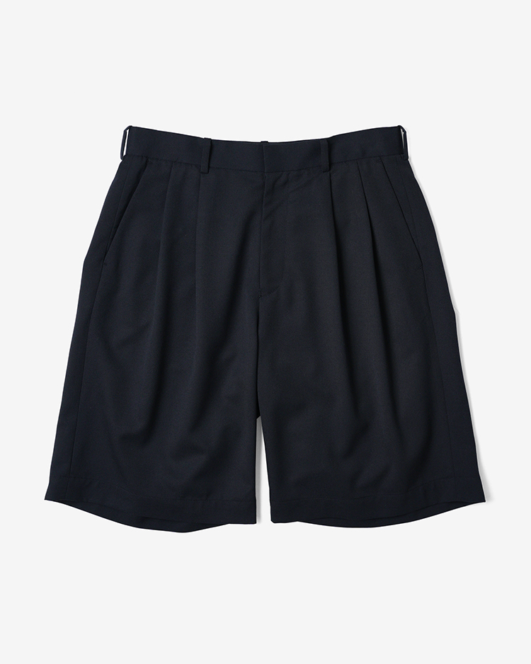 Dice&Dice / HIGH COUNT GABARDINE TWO-TUCK  SHORTS  / DARK NAVY