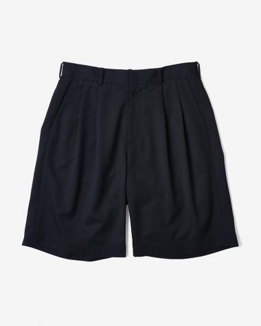Dice&Dice / HIGH COUNT GABARDINE TWO-TUCK  SHORTS  / DARK NAVY