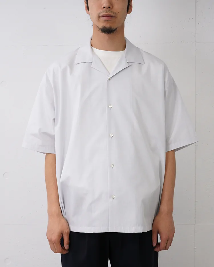 Dice&Dice / COTTON BROAD OPEN COLLAR S/S SHIRT / PALE GRAY		