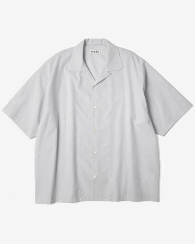 Dice&Dice / COTTON BROAD OPEN COLLAR S/S SHIRT / PALE GRAY		